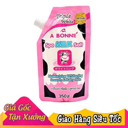 Muối tăm sữa bò abonne - tẩy tế bào chết body và da mặt thái lan hương sữa tươi 350g