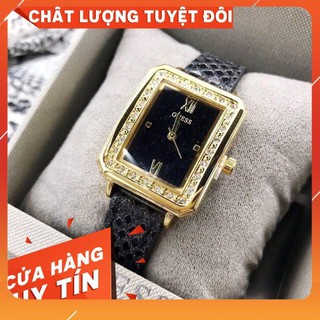 [Siêu Phẩm] Đồng hồ Nữ Guess dây da kim tuyến đẹp dịu dàng Free Ship