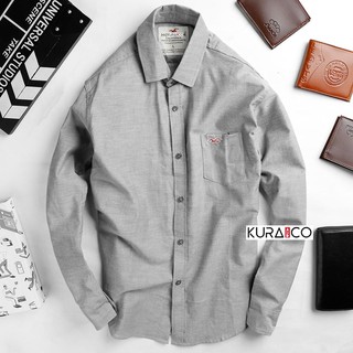 [FOLLOW TẶNG 20K] Áo sơ mi trơn màu xám VNXK hollister loại 1