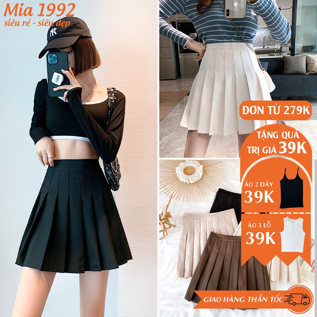 Chân váy xếp ly ngắn MIA1992 cao cấp - váy xếp ly phong cách tennis lưng cao mix đồ cực xinh hàng Quảng Châu cao cấp