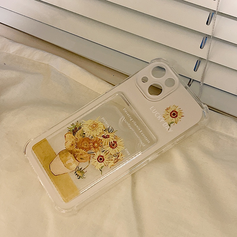Ốp lưng iphone trong túi đựng thẻ hoa hướng dương 6/6s/6plus/6splus/7/7plus/8/8plus/xs/11/12/13/14/pro/max/plus/promTT21