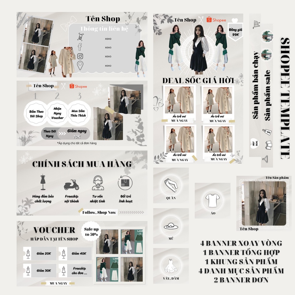 [Template] Shopee Templates ngành hàng thời trang nữ