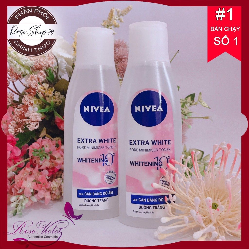 Nước hoa hồng NIVEA Extra White dưỡng trắng da & se khít lỗ chân lông (200ml)
