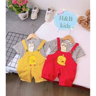 Set yếm kaki hình vịt cho bé