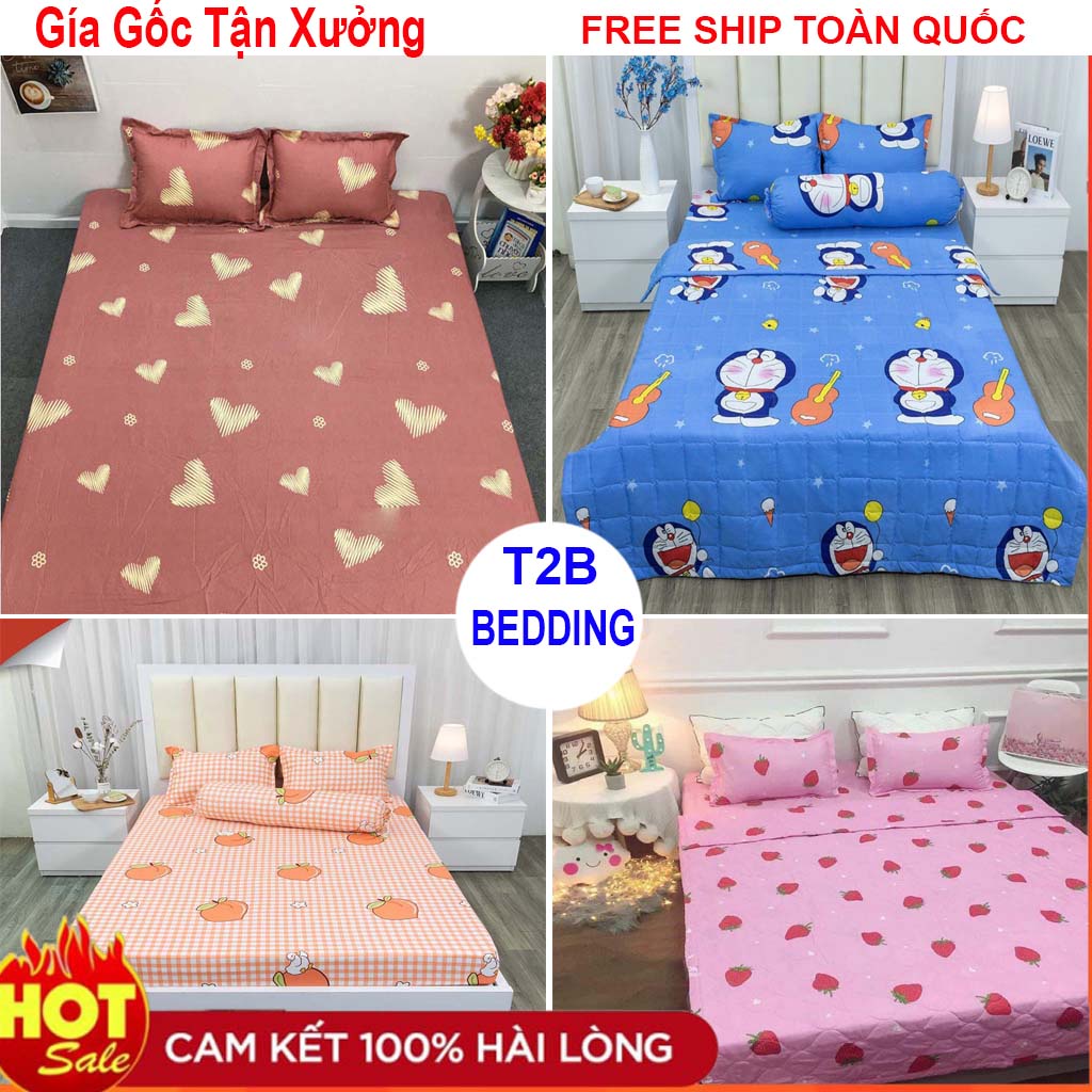 Bộ Ga trải giường , Ga trải giường cotton Poly 1m2/1m6/1m8 x 2m (Bán chạy nhất ), bộ ga gối rẻ đẹp