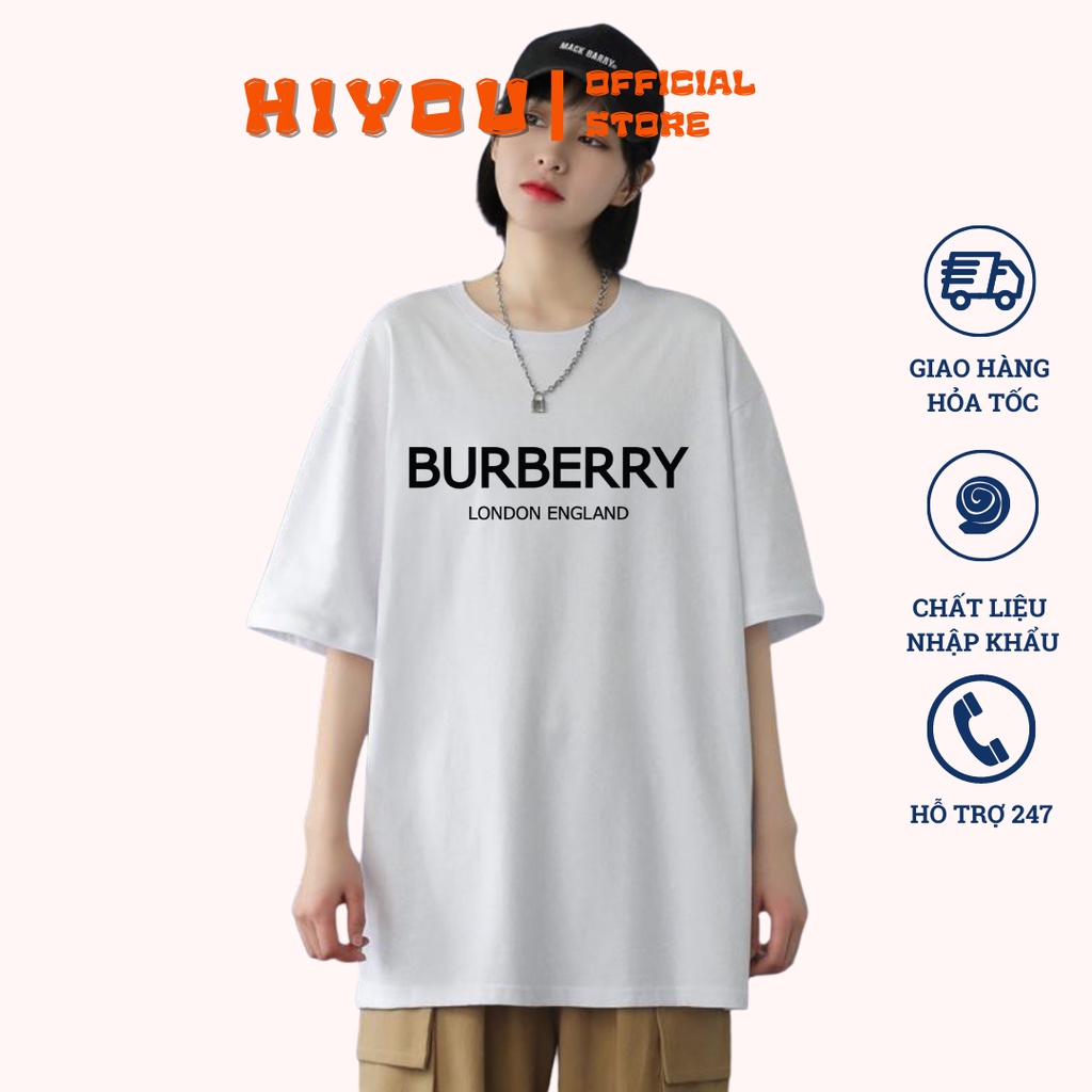 Áo thun tay lỡ nam nữ Unisex in Burberry chất liệu cotton quảng châu mềm mịn không nhăn