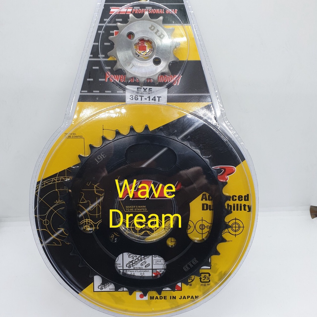 [HÀNG HOT] Bộ Nhông Sên Dĩa D.I.D Dĩa Vàng Cho Dòng Xe WAVE, DREAM Của HONDA
