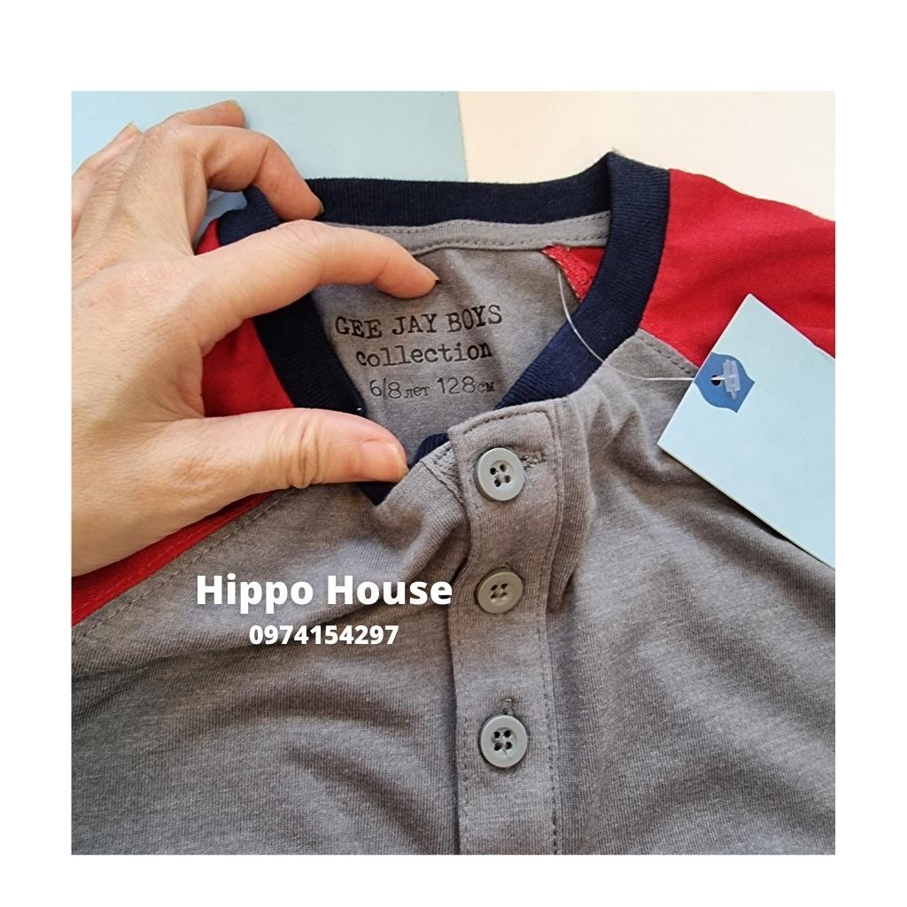 Áo Thun Cộc Tay Bé Trai Size Đại 25 đến 55kg Xuất Dư Trơn màu và hoạ tiết Cotton Mềm Mịn Hippo House