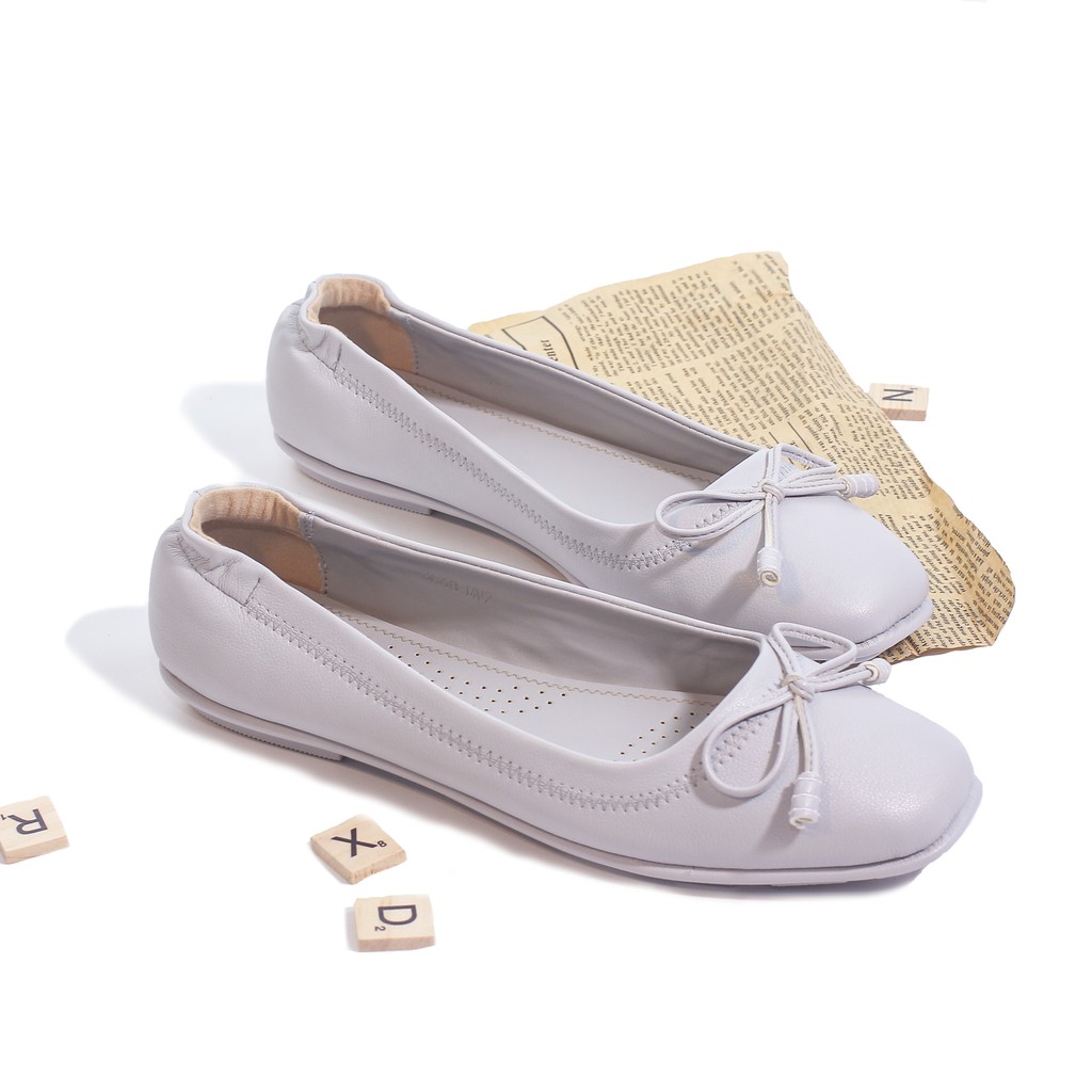 Giày Búp Bê Mũi Vuông Đế Âm Da Mềm Nơ Nhỏ P019 | BigBuy360 - bigbuy360.vn