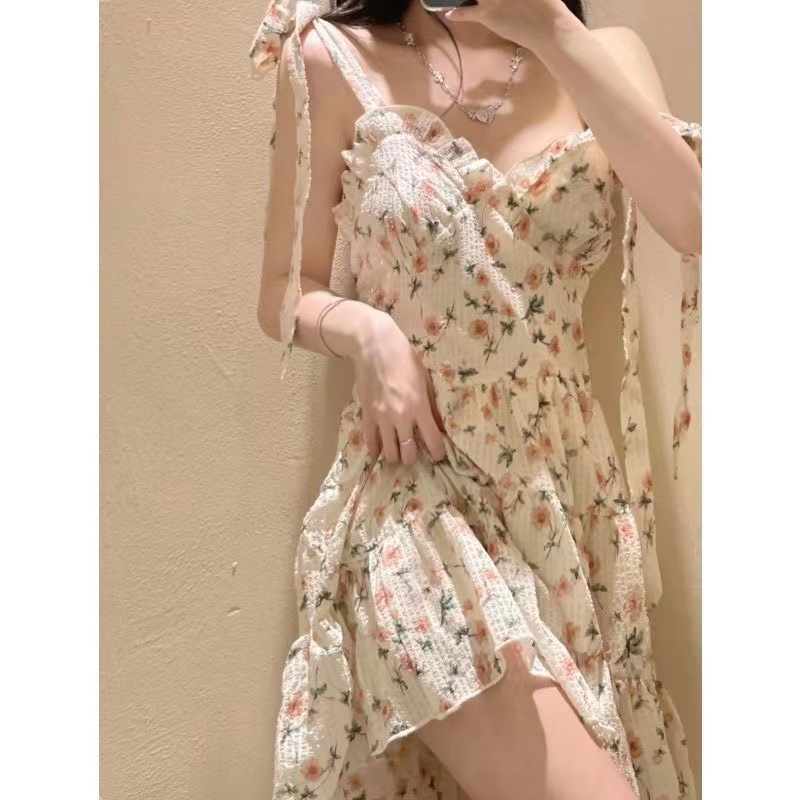 NRVP Mới Đầm Maxi Nữ Tay Ngắn In Hoa Thời Trang