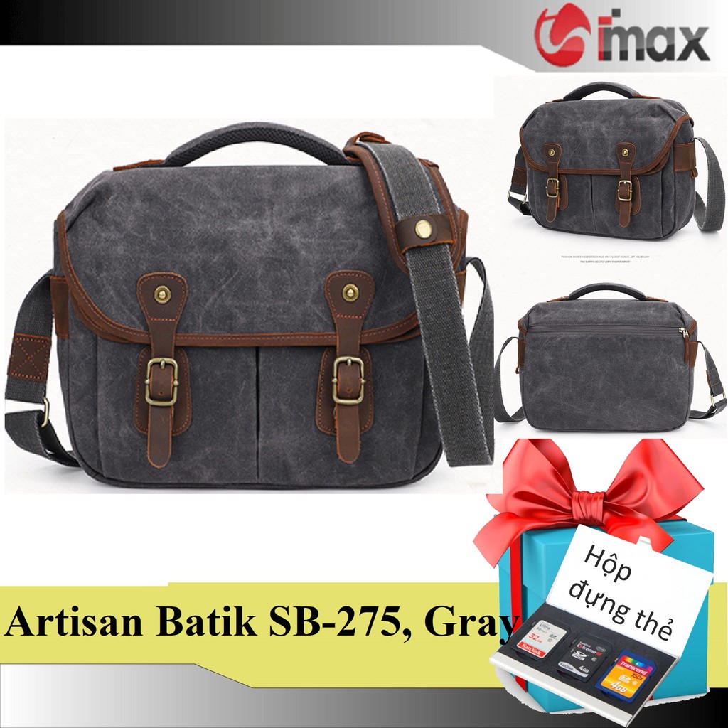 Túi máy ảnh đeo chéo Artisan Batik SB-275, 3 màu, Tặng hộp đựng thẻ nhớ