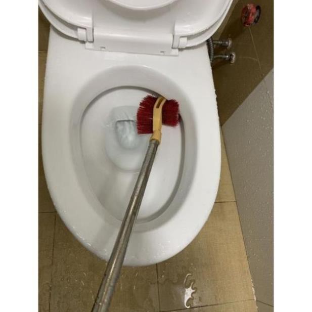 Cây cọ vệ sinh bồn cầu cọ toilet 2 đầu cán inox thiết kế nhỏ gọn lông chổi mềm làm sạch sẽ bụi bẩn tiện lợi chùi tolet