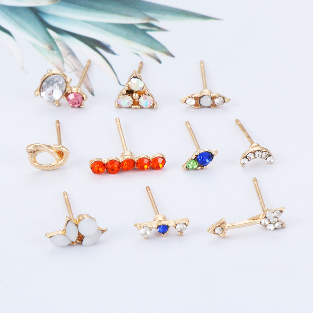 (Hàng Mới Về) Set 10 Bông Tai Thời Trang Cổ Điển Cho Nữ