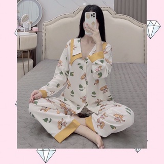 Bộ pyjama tay dài quần dài mango sam cao cấp.