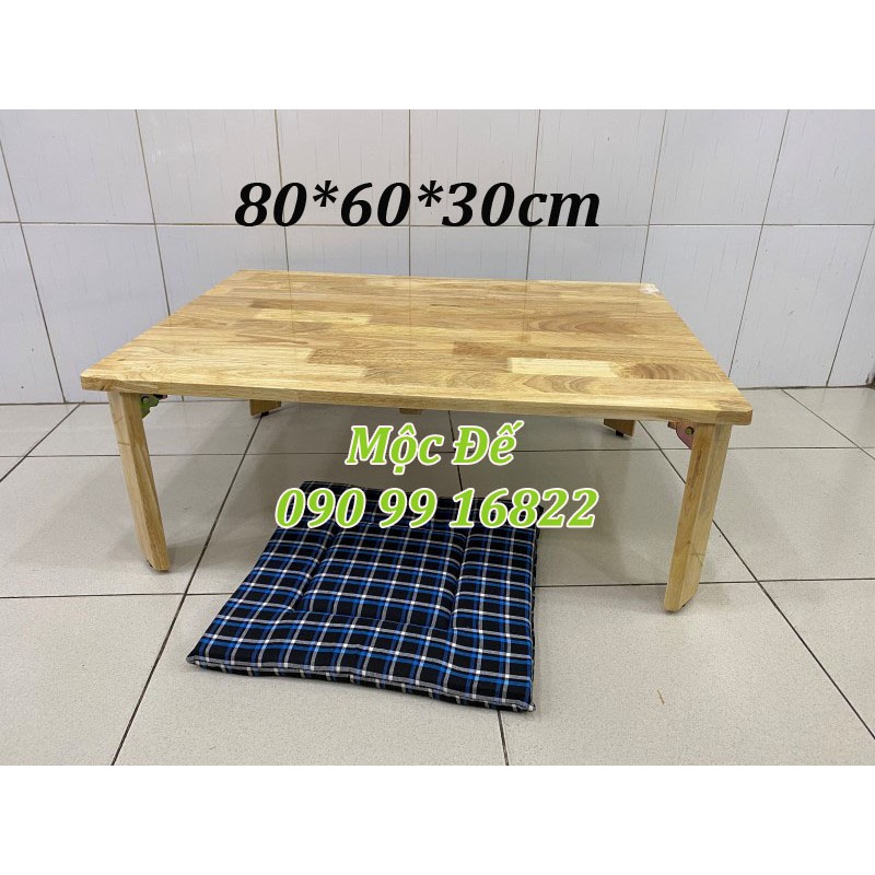 Bàn Trà Gỗ Cao Su Xếp Gọn MỘC ĐẾ Size 100x50cm - Ngồi Bệt Kiểu Nhật Hiện Đại Sang Trọng