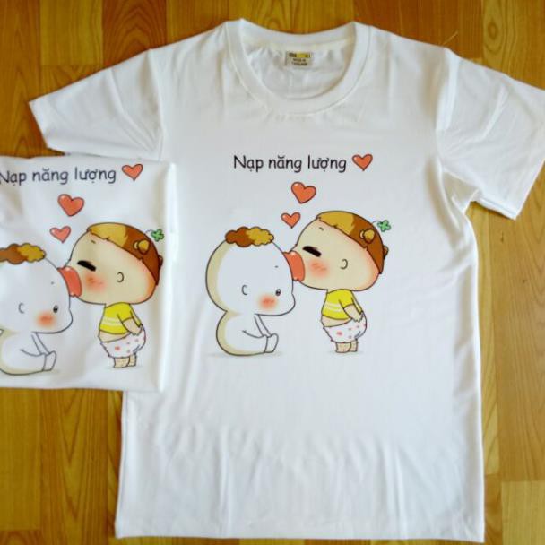 (HOT) áo thun cặp đôi Quỳnh Aka đễ thương thun cotton thái (S002)