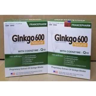 Viên uống bổ não ginkgo 600mg, tăng cường trí nhớ, tăng tuần hoàn máu não.
