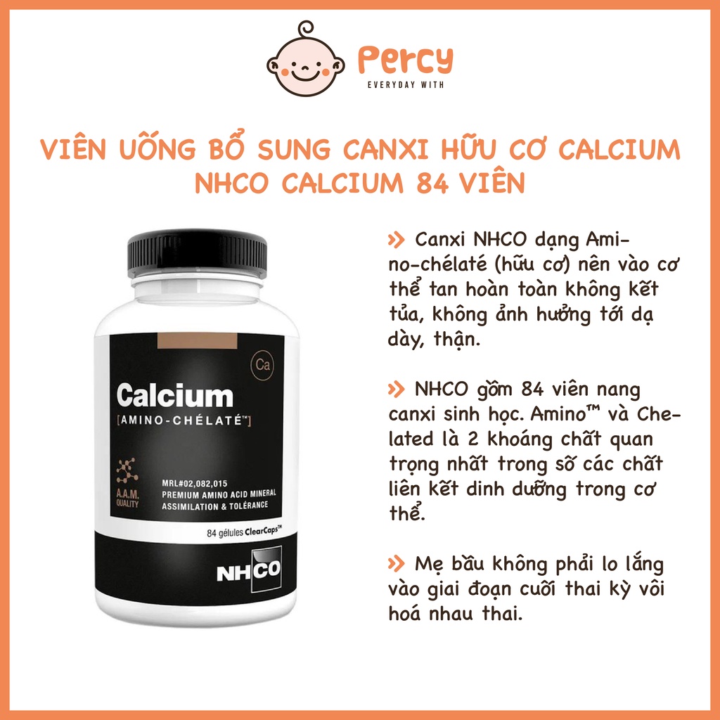 Viên Uống Bổ Sung Canxi Hữu Cơ Calcium NHCO Calcium 84 viên