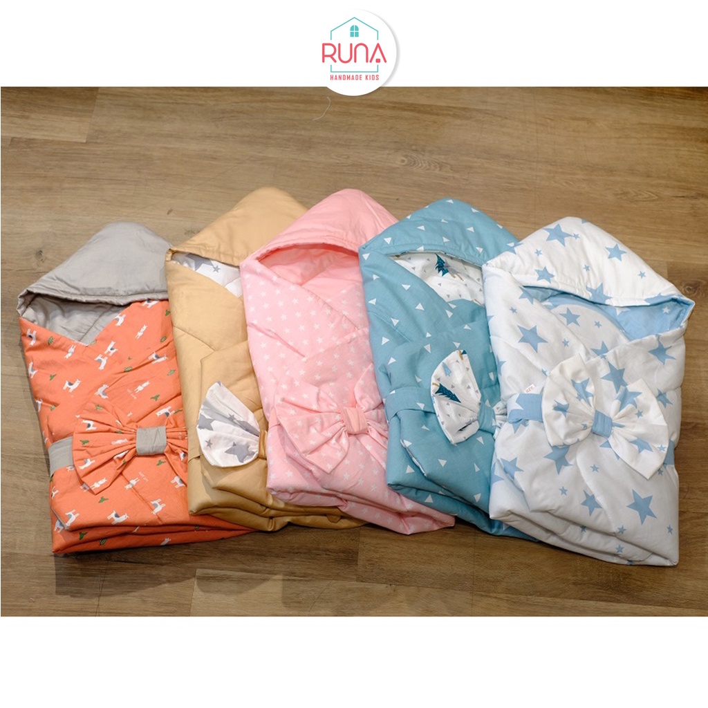 Chăn bế chần bông cho trẻ sơ sinh RUNA KIDS chất liệu satin cao cấp mềm mướt an toàn cho bé