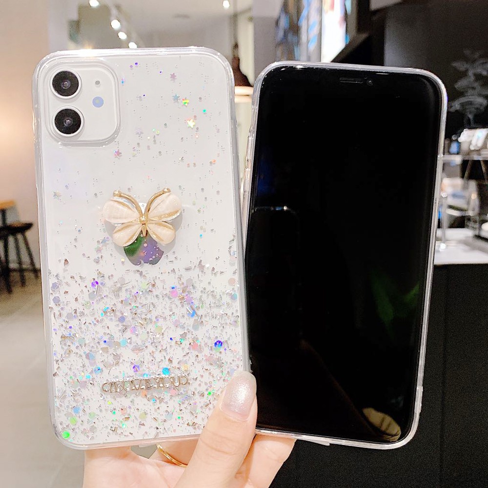 Ốp Điện Thoại Mềm In Hình Bướm Đính Đá Lấp Lánh Cho Samsung Galaxy A24 A34 A20 A30 A50 A50S A30S A70 A14 A11 M11 A51 A04 A71 A54 A81 A10S A20S A13 A53 A31 A33 A21S A73 A23 A02S A12 A13