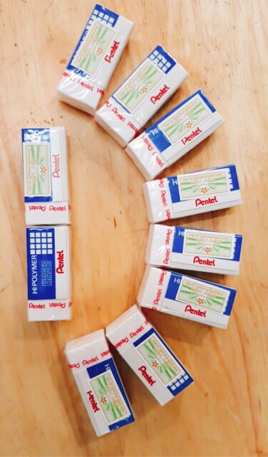 Gôm tẩy Pentel chính hãng Hi Polymer Eraser ZEH03 ZEH05 ZEH10