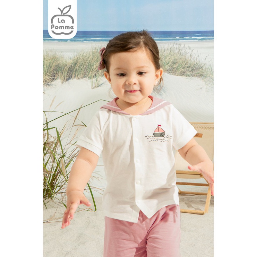 Bộ quần áo cộc tay bé gái La Pomme lính thủy SS165