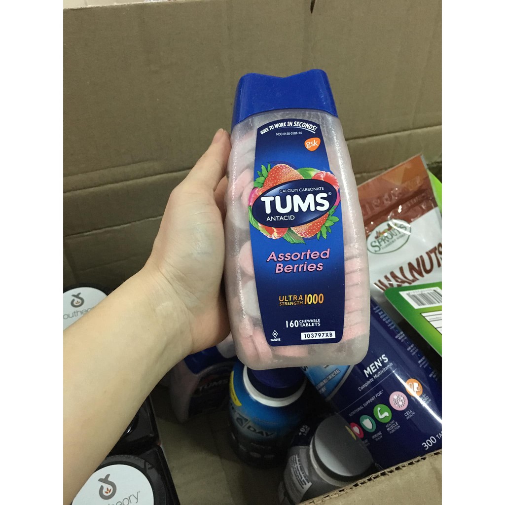 Kẹo ngậm Tums Antacid Assorted Berries 160 viên