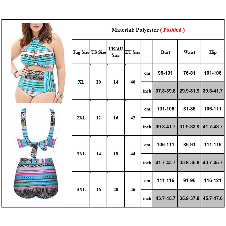 Đồ bơi bikini nữ 2 mảnh có đệm nâng ngực eo cao in họa tiết