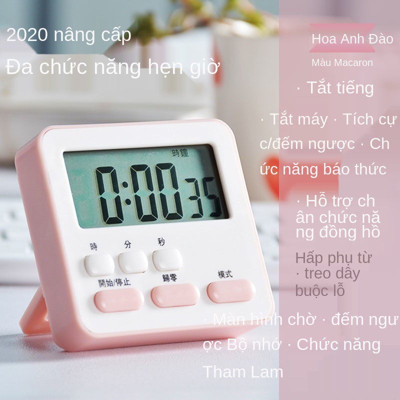 bộ hẹn giờ trong bếp nhắc nhở học sinh đếm ngược đồng hồ điện tử bấm dễ thương Pomodoro