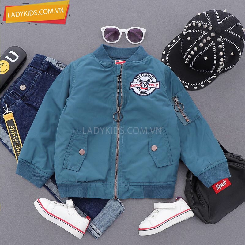 Áo khoác bomber bé trai, áo khoác bomber trẻ em