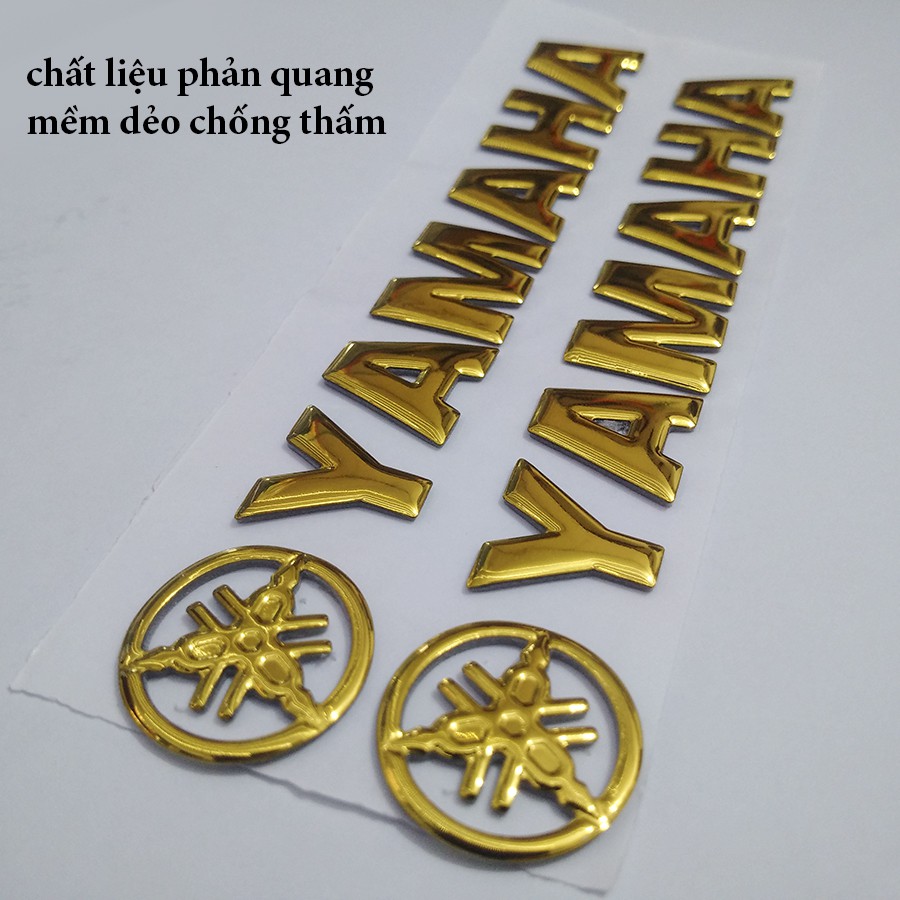 Bộ 2 tem YAMAHA 3D Nổi - YA Vàng Gold