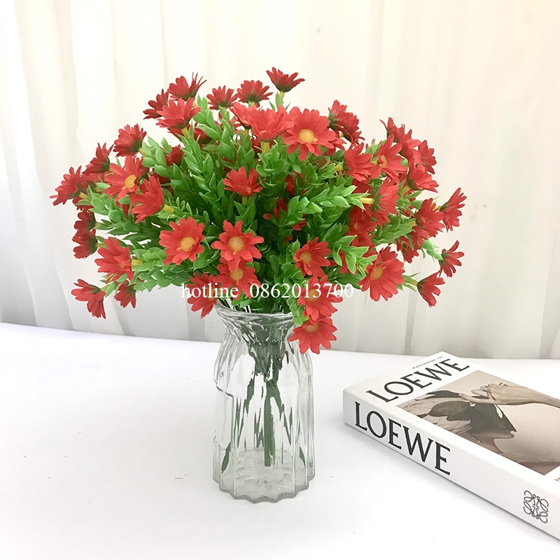 Hoa Giả - Cụm Hoa Cúc Dại 40cm Trang Trí Nhà Cửa, Phụ Kiện Cho Các Studio Đẹp, Bền, Tinh Tế, Thanh Lịch