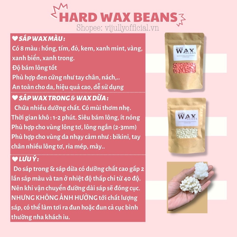 Sáp wax lông, triệt lông, tẩy lông vĩnh viễn cao cấp nhập khẩu hard wax beans Premier, sáp wax nóng chất lượng cao 100g