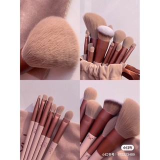 Bộ cọ trang điểm cá nhân cao cấp 13 cây Fix màu hồng Pastel