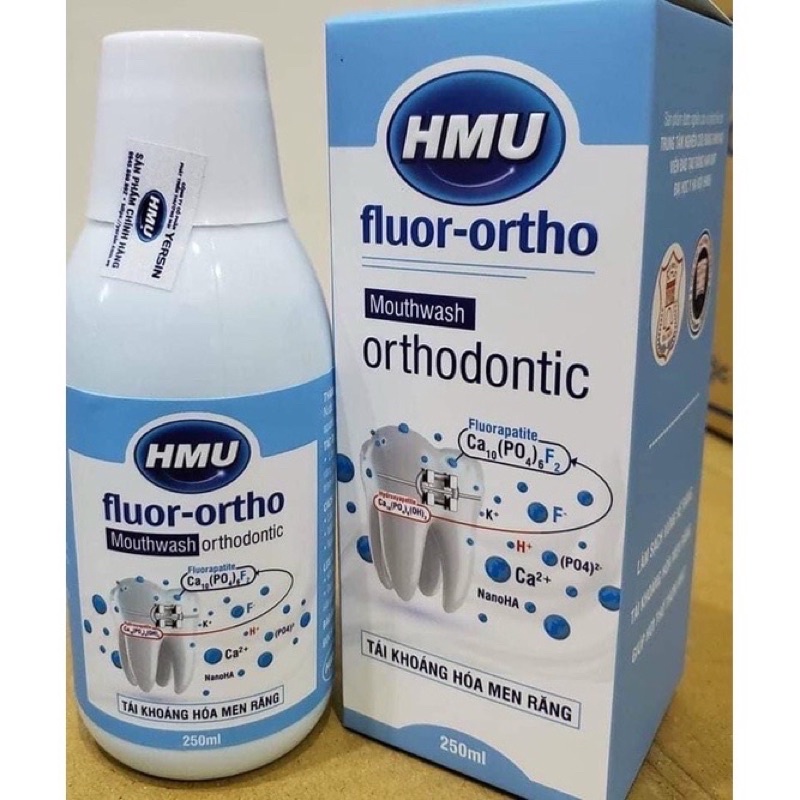 Nước súc miệng HMU Fluor - ortho cho người niềng răng Đại Học Y Hà Nội