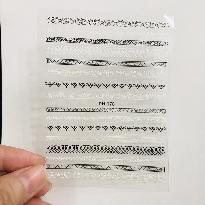 Sticker dán móng-hình dán nail Chữ hoạ tiết
