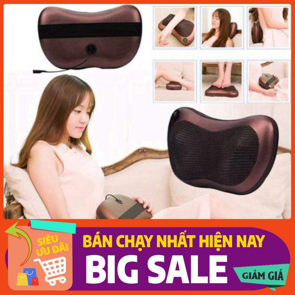 [FREE SHIP] 💥[CHÍNH HÃNG - CÓ VIDEO]💥Gối massage hồng ngoại 8 quả cầu 8 bi đảo chiều cao cấp + Tặng massage mặt ion💥�