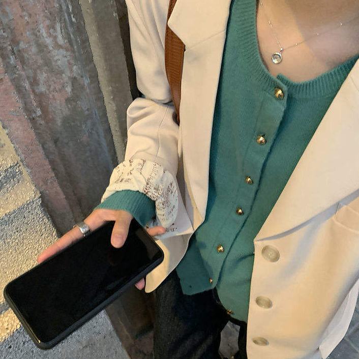 Áo cardigan dệt kim dáng ôm phong cách retro Hàn Quốc thời trang thu đông mới cho nữ