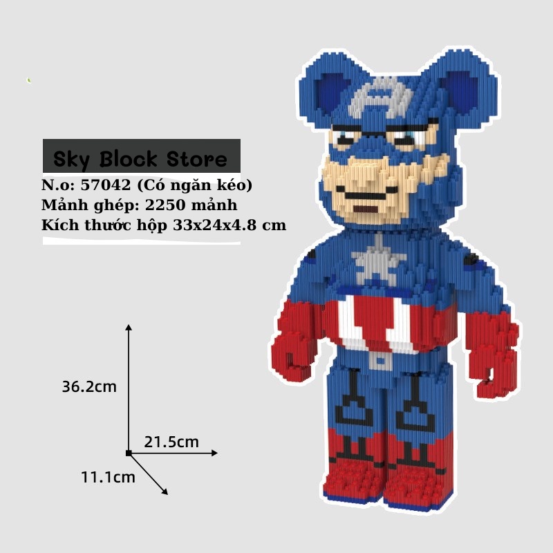 Đồ chơi lắp ráp, đồ chơi lắp ghép 3D mô hình bearbrick 36cm