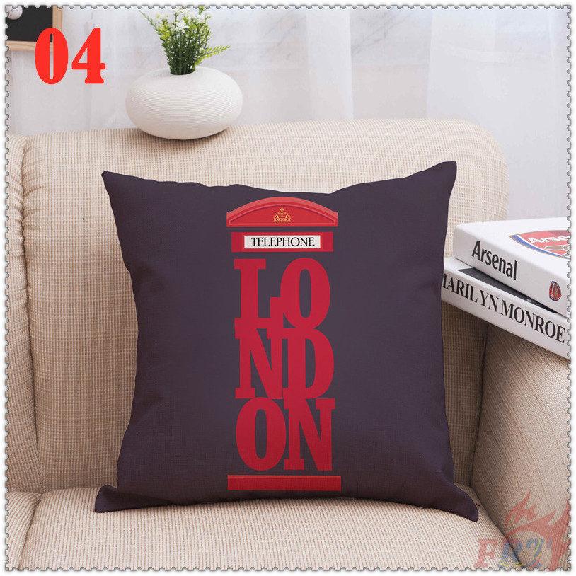 1 Vỏ Áo Gối Sofa Trang Trí Hình I Love London / Soldier / Eiffel / Booth / Bus