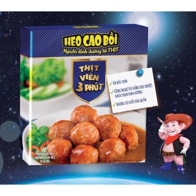 THỊT VIÊN 3 PHÚT HEO CAO BỒI Masan gói 200g