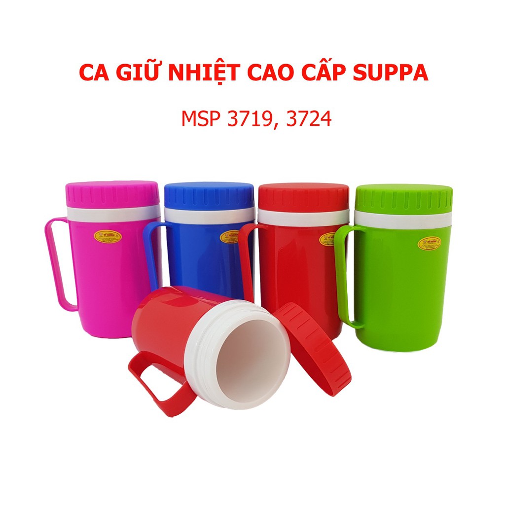 ca giữ nhiệt, ca ủ cháo 500ml nhựa Vĩnh Hưng-giữ nóng, giữ lạnh tốt-Đủ các màu