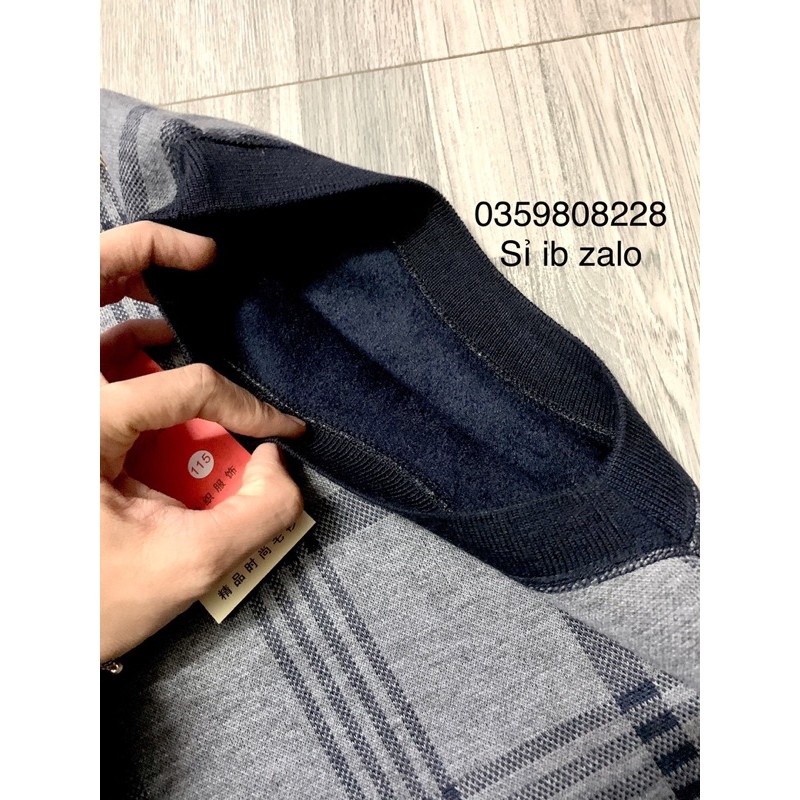 Áo ghile len lót nhung nam trung niên Quảng Châu, chất đẹp dày dặn co giãn lông mềm mịn dáng suông + Ảnh Thật