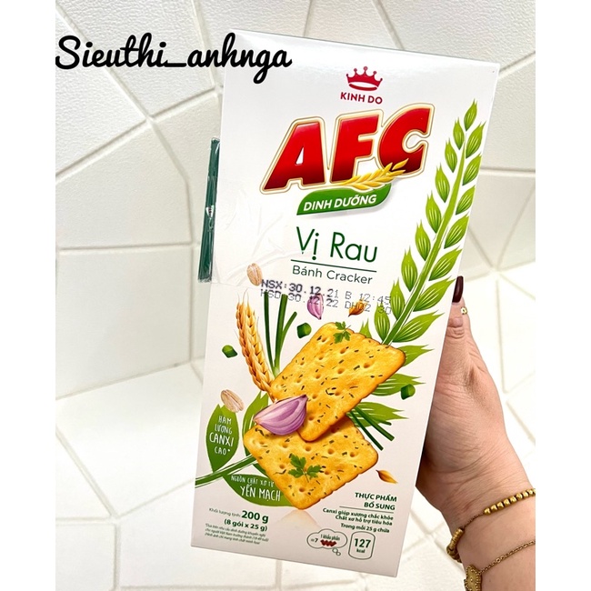 Bánh AFC Dinh Dưỡng Vị Rau/Lúa Mì Hộp 200g( Mẫu Mới)