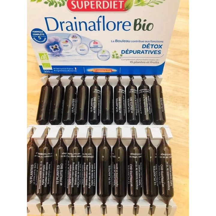 Nước Uống Thải Độc Chuyên Sâu Dạng Ông Superdiet Drainaflore Bio Detox