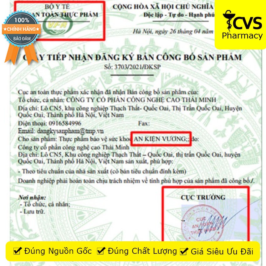 AN KIỆN VƯƠNG - Hỗ Trợ Làm Trơn Ổ Khớp Hộp 20 Viên - Cvspharmacy