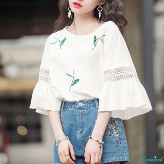 Áo nữ tay lửng ống loe thời trang xinh xắn cho nữ