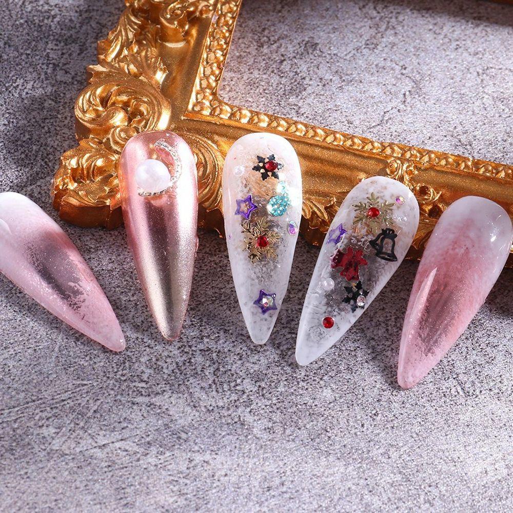 Phụ Kiện Kim Sa Hình Cây Thông Giáng Sinh / Người Tuyết / Nai Sừng Tấm Lấp Lánh 3D Tự Trang Trí Móng Tay Cho Nữ