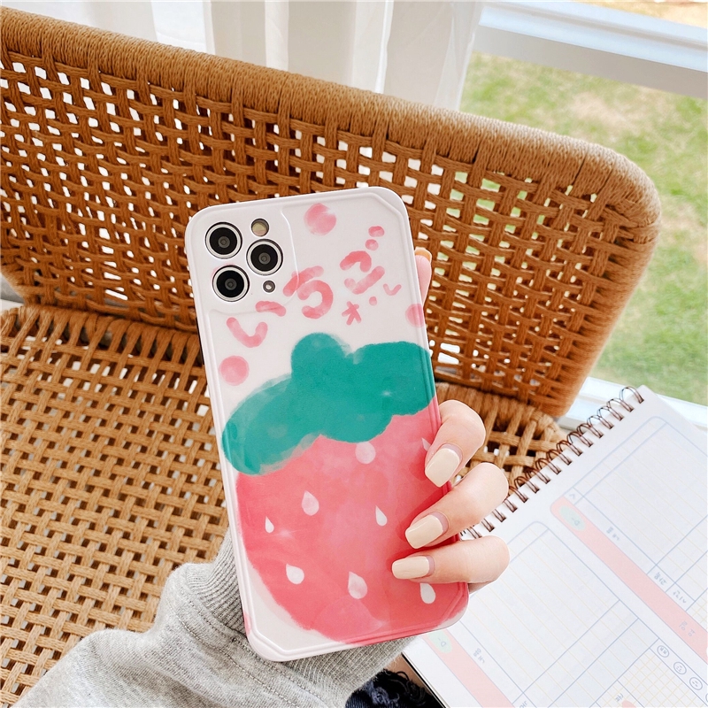 Ốp lưng iphone imd Dâu màu nước 5/5s/6/6plus/6s/6splus/7/7plus/8/8plus/x/xr/xs/11/12/pro/max/plus/promax - Awifi R4-3 | BigBuy360 - bigbuy360.vn