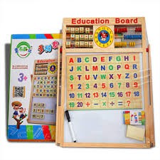 Bảng gỗ giáo dục 2 mặt cho bé